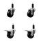 Service Caster 3'' SS Phenolic Swivel 1-1/8'' Expand Stem Caster Set 2 Total Lock Brakes, 4PK SCC-SSEXTTL20S314-PHS-2-S-2-118 - alternate 1